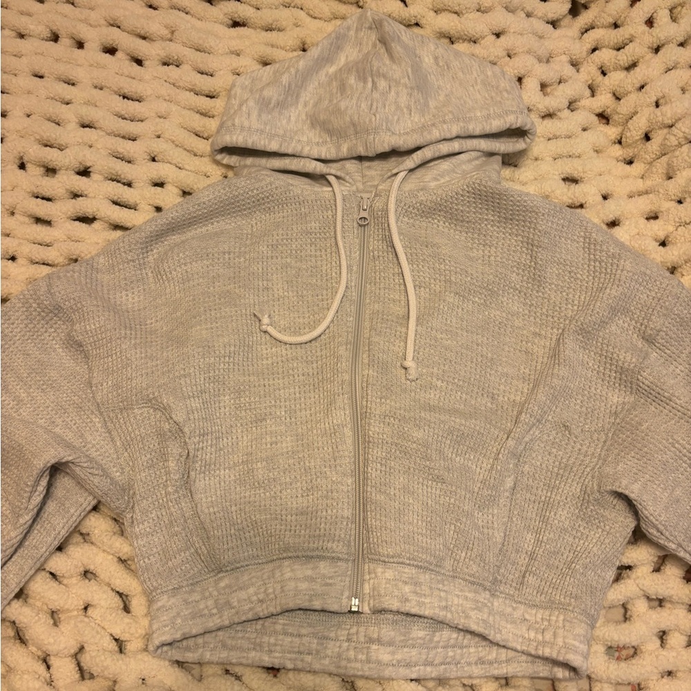Better Together Grey cropped zip-up